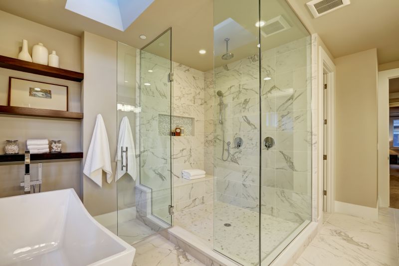 Marble Tile Shower Enclosure